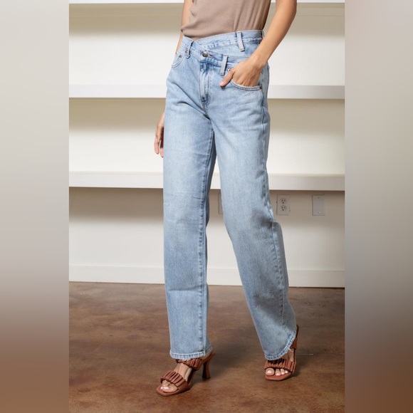 pistola Denim - Pistola Bobbie High Rise Wide Leg Crossover Waist Jeans